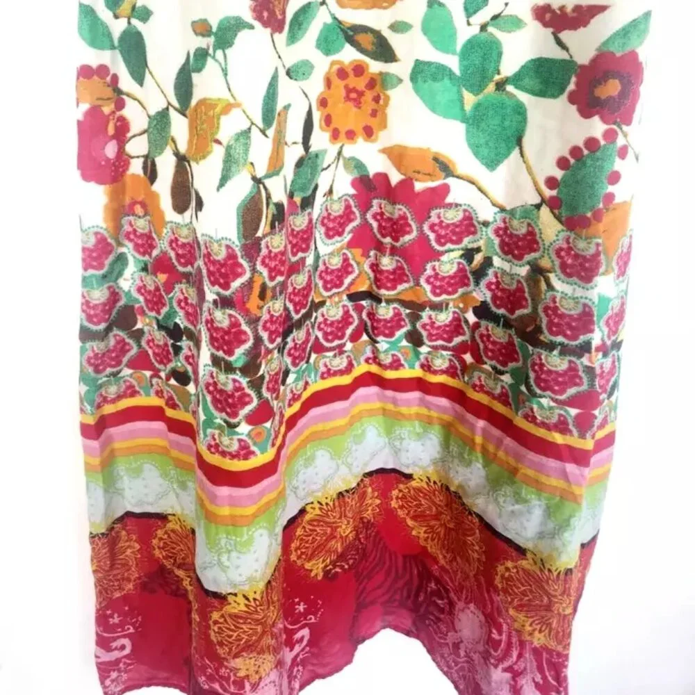 Rare DESIGUAL Swing Farm Rio Flowers Maxi Long Dress V-neck Floral Zebra Print M - Picture 13 of 16